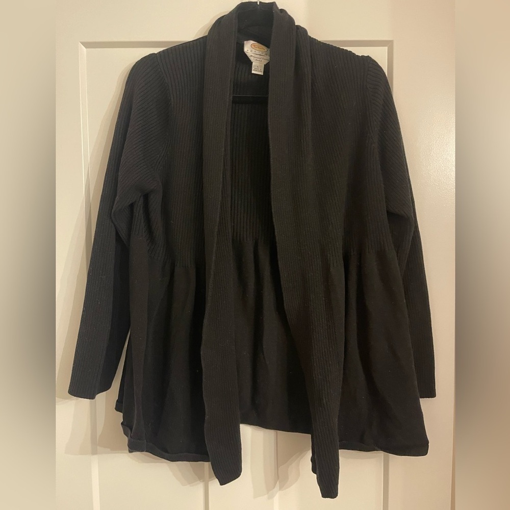 Talbots Ribbed Black Cardigan Size L - Picture 1 of 4